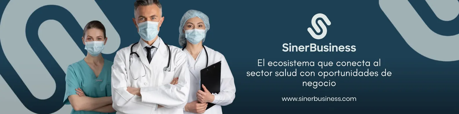 Banner de SinerBusiness con profesionales de la salud